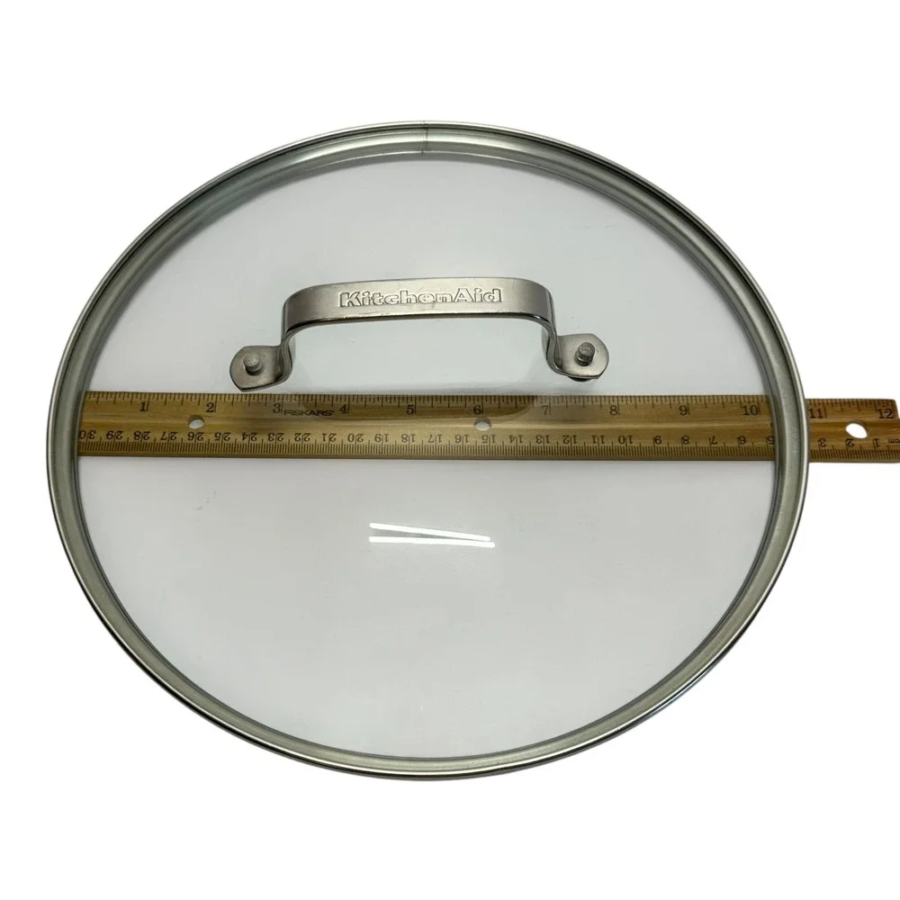 KitchenAid 11 Inch Tempered Glass Replacement Lid Stainless Steel‎ Rim Handle
